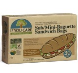 Pungi Hartie Nealbita If You Care pentru Mini Baghete si Sandwich, 30buc, Compostabile, Fara Clor, Rezistente Grasimi, Suedia, 12x35.5x5.5cm