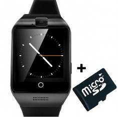 Smartwatch cu telefon iUni Apro U16, Camera, BT, 1.5 inch, Negru + Card MicroSD 4GB Cadou foto