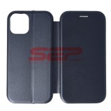 Husa Flip Round Apple iPhone 12, Midnight Blue, Protectie Completa