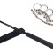 Set baston telescopic Police, 49 cm + pumnal/box craniu argintiu