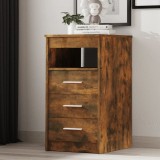 Dulap cu sertar, stejar fumuriu, 40x50x76 cm, lemn prelucrat