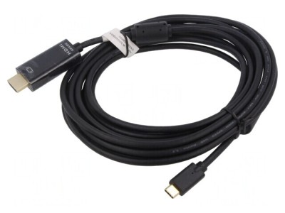 Adaptor HDMI 2.0 la USB C 5m Negru foto