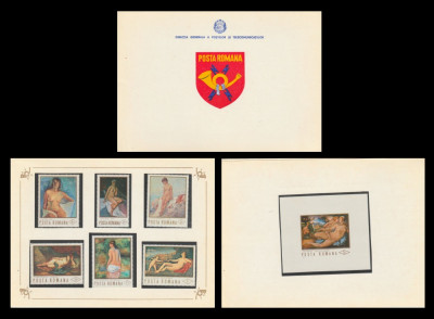 1971 Romania, Reproduceri de arta I - Nuduri LP 768-69, carnet filatelic foto