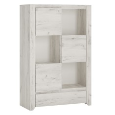 Comoda 3 usi 1 sertar din pal alb craft Angel 84x40x131 cm