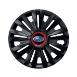 Cumpara ieftin Set 4 capace roti Negre Cu Inel Rosu Royal pentru gama auto Subaru, R15