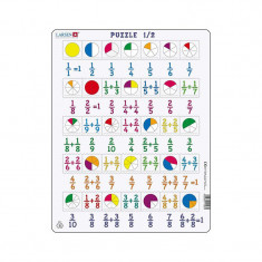 Puzzle maxi Fractii 1/2, orientare tip portret, 35 de piese, Larsen EduKinder World