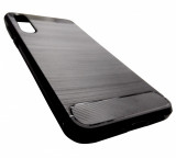 Husa Forcell Carbon silicon neagra pentru Huawei P20 Pro