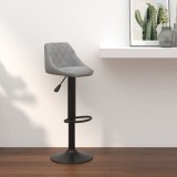vidaXL Scaun de bar, gri deschis, catifea
