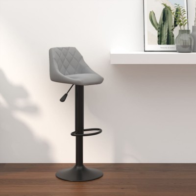 vidaXL Scaun de bar, gri deschis, catifea 335338 foto