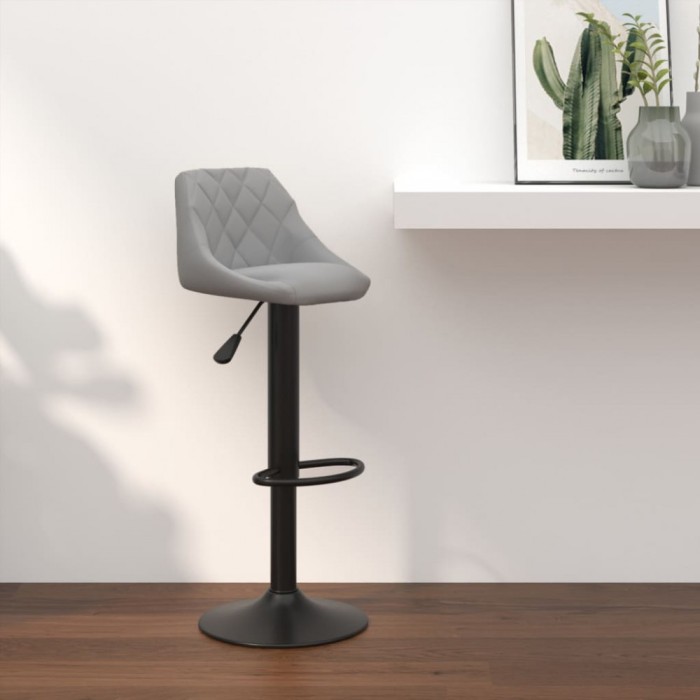 vidaXL Scaun de bar, gri deschis, catifea 335338