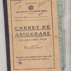 bnk md Romania - Carnet de asigurare 1937-1940