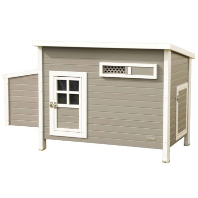 Kerbl Coteț de găini ECO Barney, gri și alb, 137 x 73 x 83 cm, plastic 423474 foto