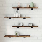 vidaXL Rafturi perete 4 buc. stejar fumuriu 60x10x1,5 cm lemn compozit