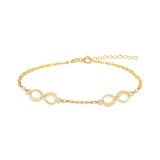Infinito - Bratara personalizata pentru picior cu 2 infinituri din argint 925 placat cu aur galben 24K