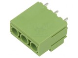 Regletă Conexiuni PCB 90&deg; 10,16mm 3 Piste