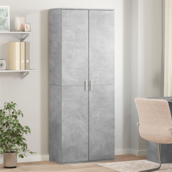 vidaXL Dulap &icirc;nalt, gri beton, 70x35x180 cm, lemn prelucrat