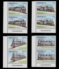 RO 2018 ,LP 2208 , &amp;quot;Locomotive , Mocanite &amp;quot; , pereche V cu tabs ,MNH foto