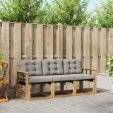 vidaXL Set de canapele de exterior cu pernă 3 pcs Alb și gri deschis 3389169