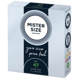 Prezervative MISTER SIZE 47 mm, Latex Natural, Ultra-subtiri 0.05mm, 3 bucati, Confortabile si Sigure