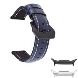 Curea din piele naturala, compatibila Samsung Galaxy Watch8 Classic 46mm, Albastru