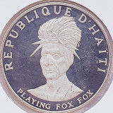 40 Haiti 10 Gourdes 1971 47g 99.9% Playing Fox Fox km proof argint, America Centrala si de Sud