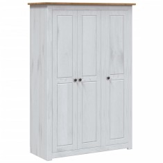 vidaXL Șifonier cu 3 uși, alb, 118 x 50 x 171,5 cm, pin gama Panama