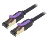 Cablu Patch Cord Vention S/FTP Cat 7 Negru 5m Duplex Ecranat RJ45 Aurit AWG28