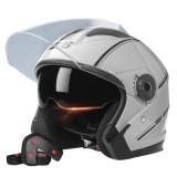 Casca Moto/Scuter FIXATO Italia, Viziera Dubla, Protectie UV, Marime universala 57-61cm, Gri