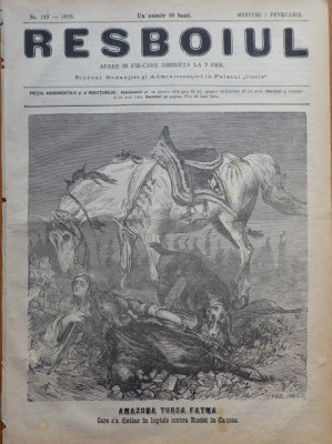 Ziarul Resboiul, nr. 193, 1878; Amazoana turca Fatma distinsa in lupte in Caucaz foto