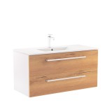 Dulap inferior Vario Clam 100 cu lavoar, stejar alb