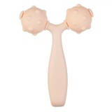 Roller Masaj, Model cu 2 Bile, Somon, Dimensiuni 13x9cm, Anti-Cellulite, Plastic, Oem