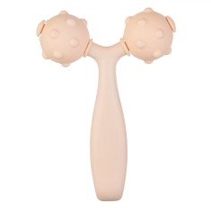 Roller Masaj, Model cu 2 Bile, Somon, Dimensiuni 13x9cm, Anti-Cellulite, Plastic