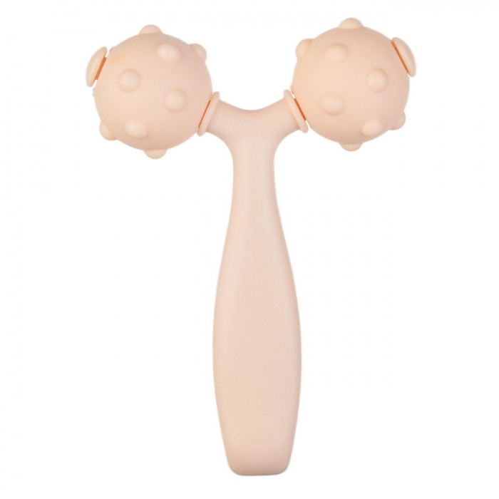 Roller Masaj, Model cu 2 Bile, Somon, Dimensiuni 13x9cm, Anti-Cellulite, Plastic