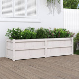 Jardiniera de gradina, alb, 180x50x50 cm, lemn masiv de pin GartenMobel Dekor, vidaXL