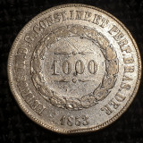 Brazilia 1000 reis 1853 argint Pedro II