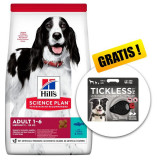 Hill&amp;#039;s Science Plan Canine Adult Medium Tuna &amp;amp; Rice 12 kg + Tickless Pet GRATUIT