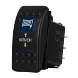 Buton Intrerupator, Comutator, Аuto-reciproc, De Moment ON OFF, Auto, 12V 24V, cu LED Panou, Lumina Albastru, WINCH , 7 Pin, Oem