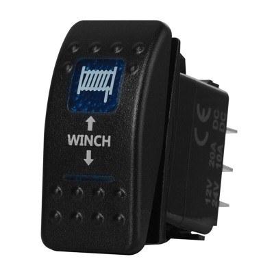 Buton Intrerupator, Comutator, Аuto-reciproc, De Moment ON OFF, Auto, 12V 24V, cu LED Panou, Lumina Albastru, WINCH , 7 Pin foto