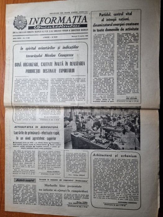 informatia bucurestiului 15 martie 1989