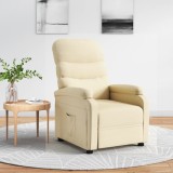 VidaXL Fotoliu rabatabil, crem, material textil