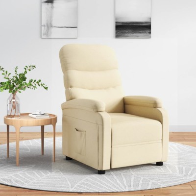 Gossi fotoliu rabatabil, crem, material textil foto