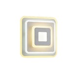 Cumpara ieftin Lustra LED patrate 32cm, 100W, tip plafoniera, alba, telecomanda, lumina/rece/calda/neutra, intensitate reglabila