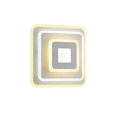 Lustra LED patrate 32cm, 100W, tip plafoniera, alba, telecomanda, lumina/rece/calda/neutra, intensitate reglabila foto