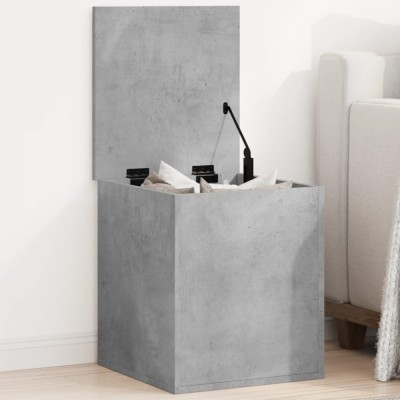 Cutie de depozitare, gri beton, 40x42x46 cm, lemn prelucrat foto