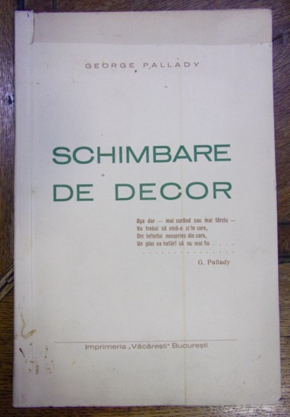 SCHIMBARE DE DECOR de GEORGE PALLADY