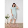 Pijama Dama Baki Collection Berfin Capri 9006, Bumbac 3/4, Bluza Maneca Scurta, Moale si Confortabila