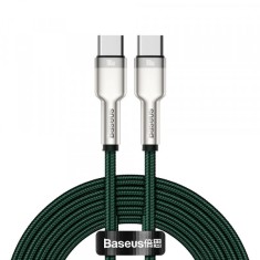Cablu Date si Incarcare USB-C - USB-C Baseus Cafule Metal Series, 100W, 2m, Verde CATJK-D06