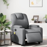 vidaXL Fotoliu de masaj electric rabatabil, gri, piele ecologică