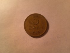 Moneda Romania 5 Bani 1954 RPR bronz , cal.Buna