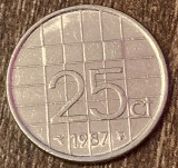C50 - Moneda foarte veche - Olanda - 25 centi - 1987